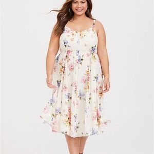 Torrid Midi Chiffon Floral Dress